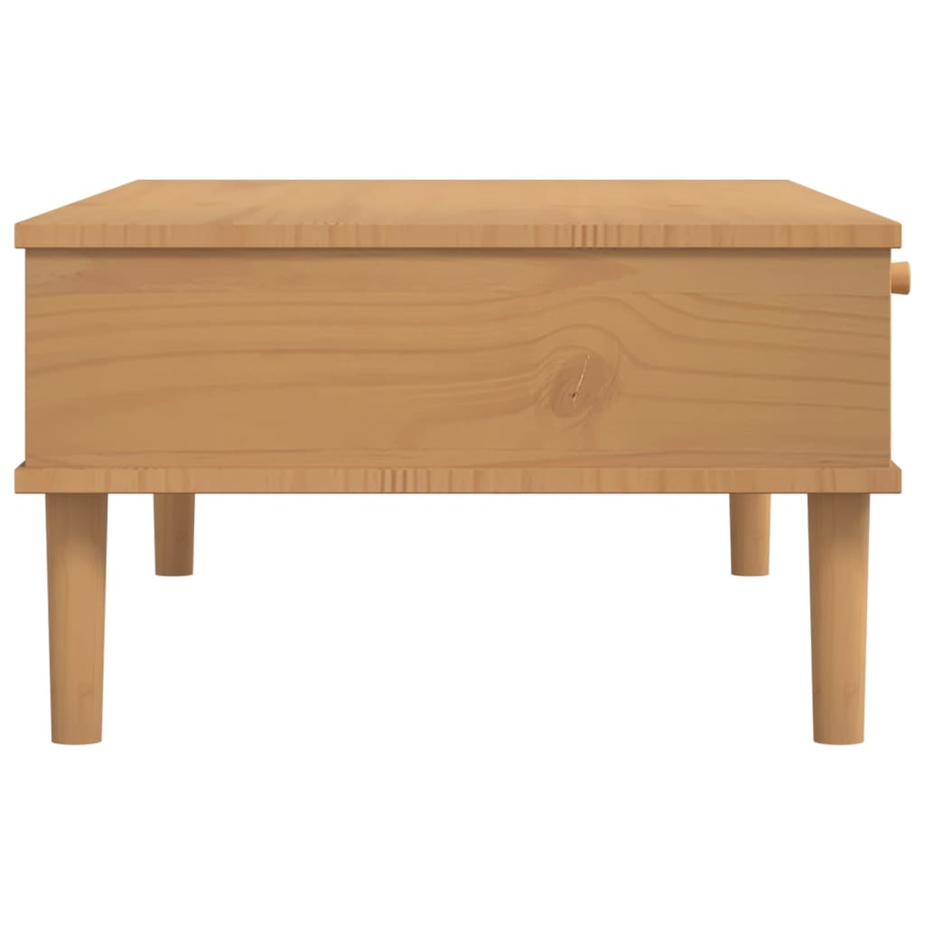 vidaXL Mesa de centro SENJA 100x55x33 cm pinho maciço castanho