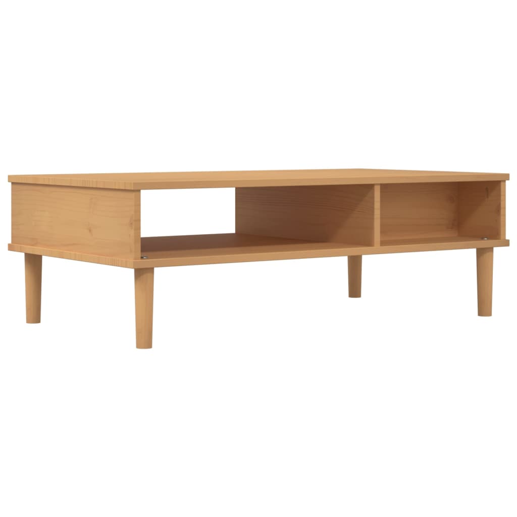 vidaXL Mesa de centro SENJA 100x55x33 cm pinho maciço castanho