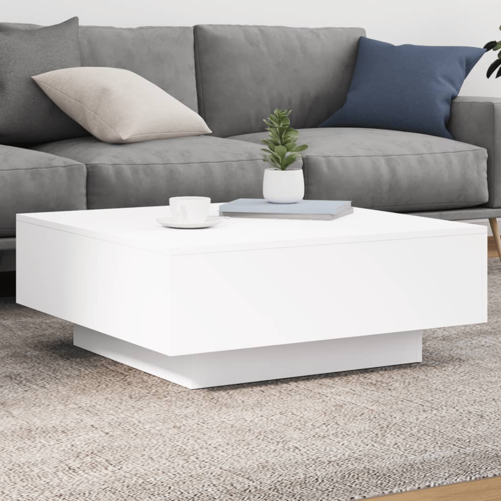 vidaXL Mesa de centro 80x80x31 cm contraplacado branco