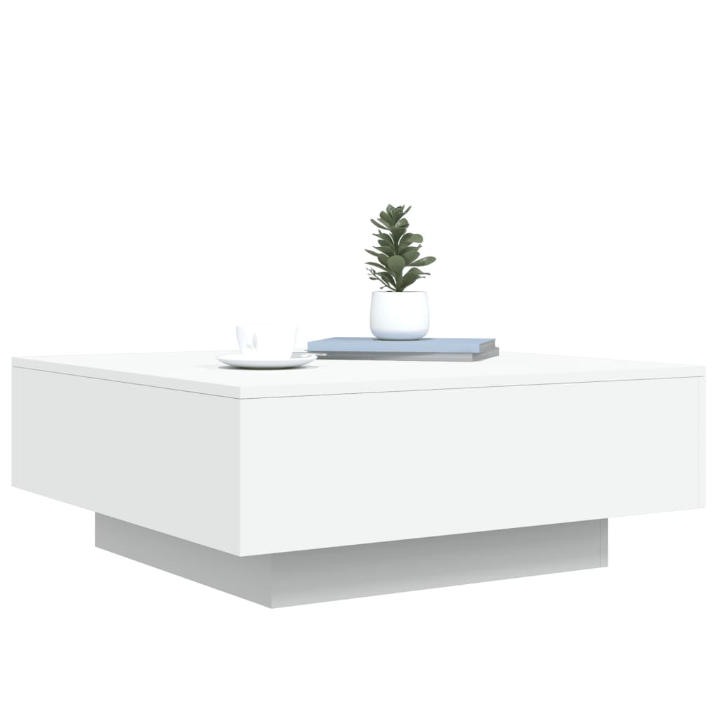 vidaXL Mesa de centro 80x80x31 cm contraplacado branco