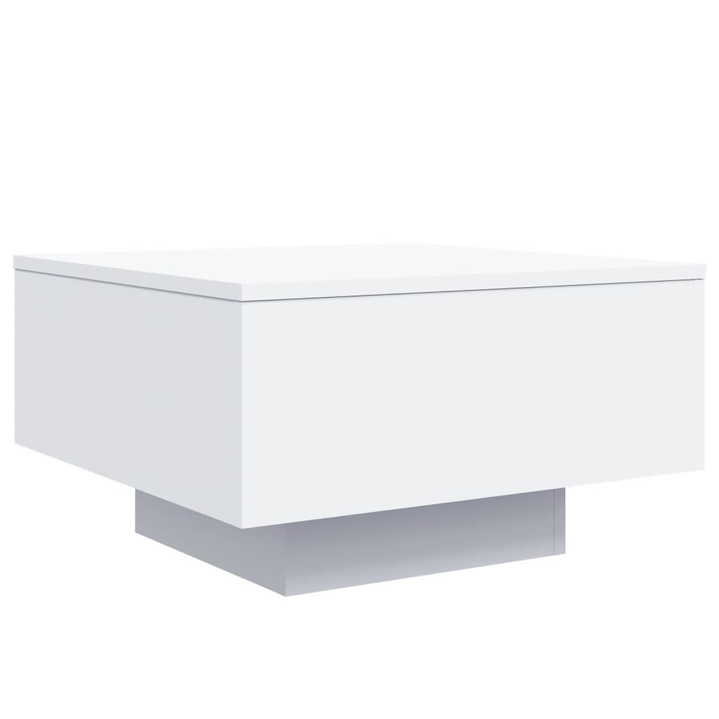 vidaXL Mesa de centro com luzes LED 55x55x31 cm branco