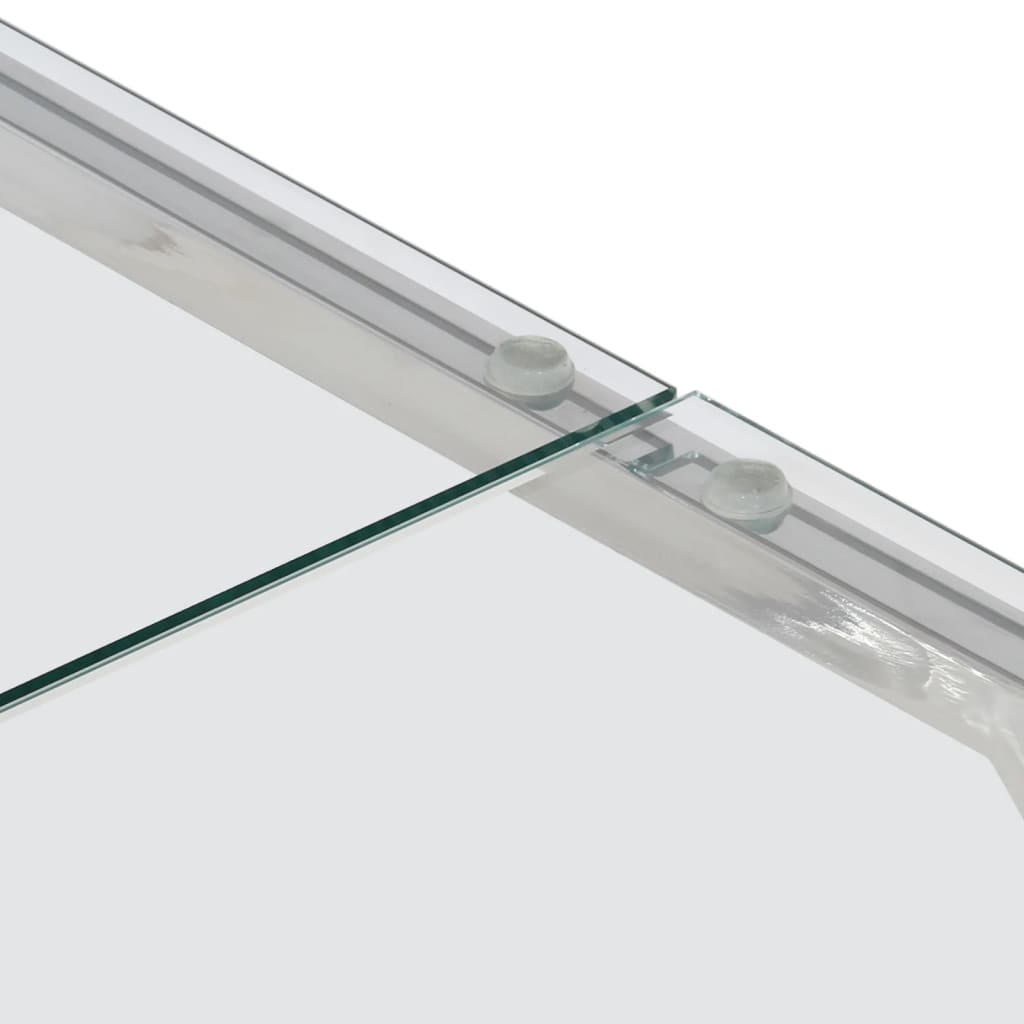 vidaXL Mesa de centro aço inoxidável e vidro temperado prateado
