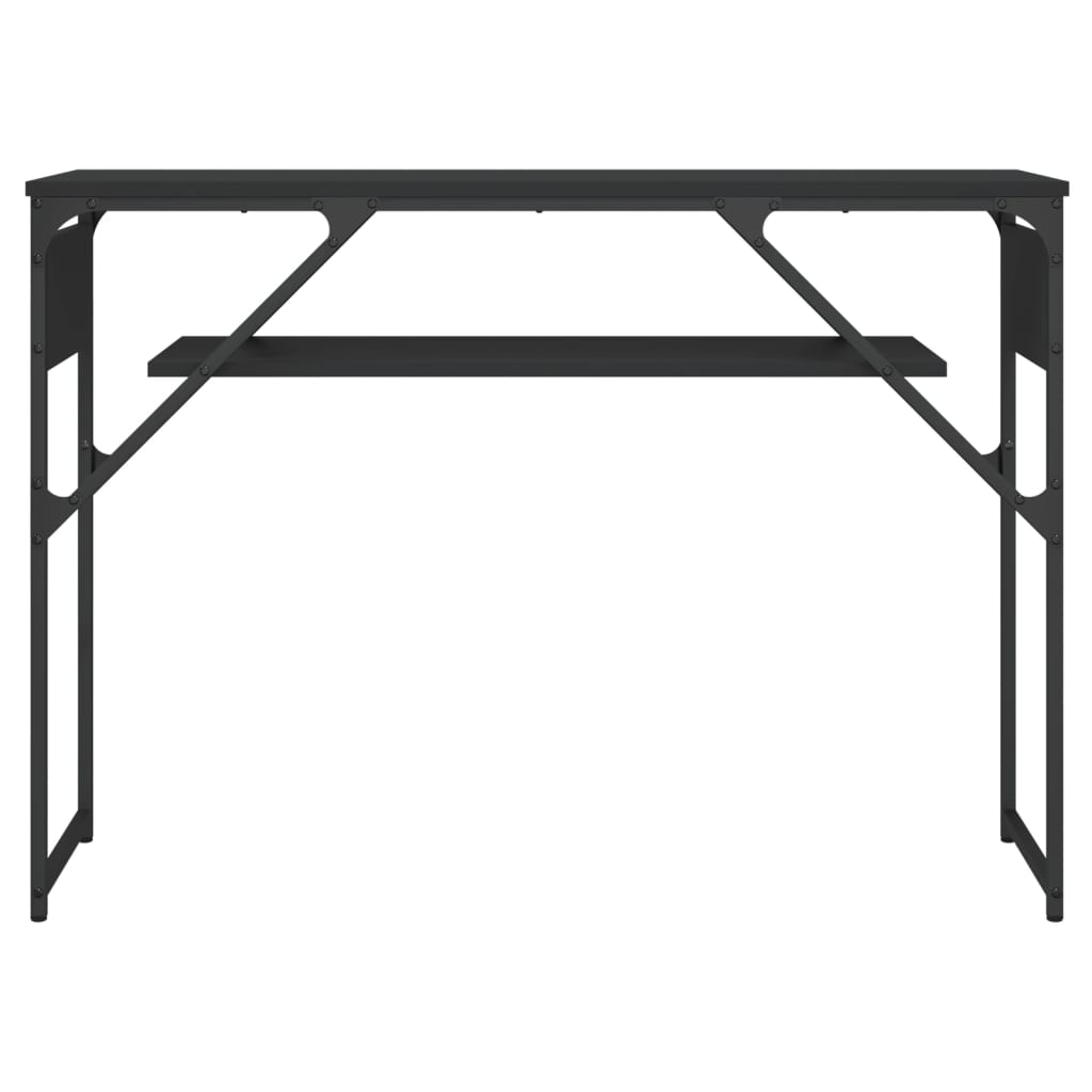 vidaXL Mesa consola c/ prateleira 105x30x75 cm derivados madeira preto