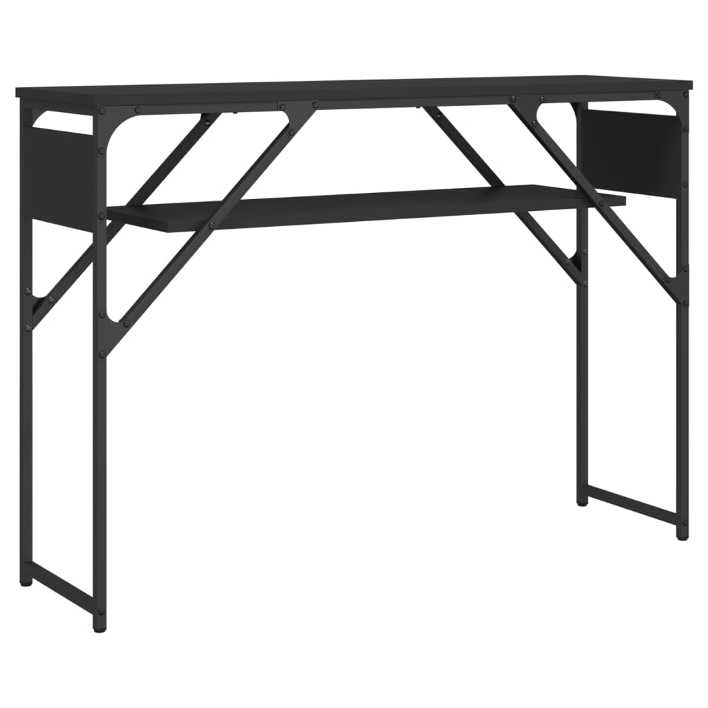 vidaXL Mesa consola c/ prateleira 105x30x75 cm derivados madeira preto