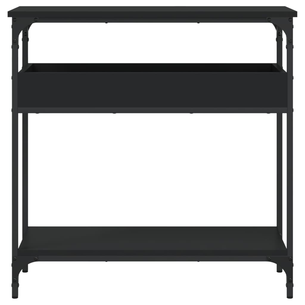 vidaXL Mesa consola c/ prateleira 75x29x75 cm derivados madeira preto