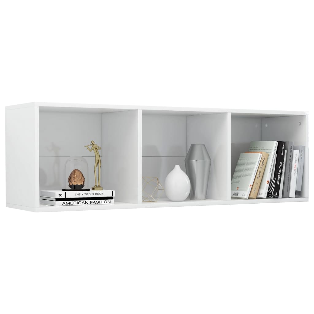 vidaXL Estante/móvel de TV 36x30x114 cm contraplacado branco brilhante