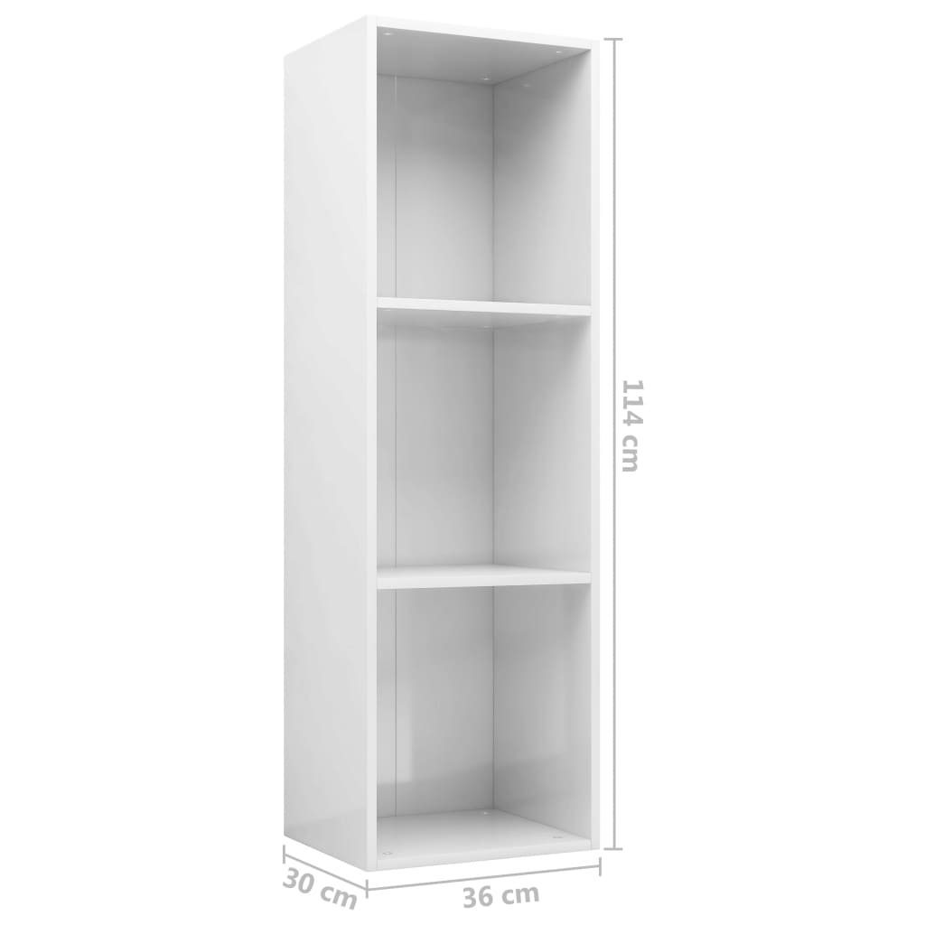 vidaXL Estante/móvel de TV 36x30x114 cm contraplacado branco brilhante