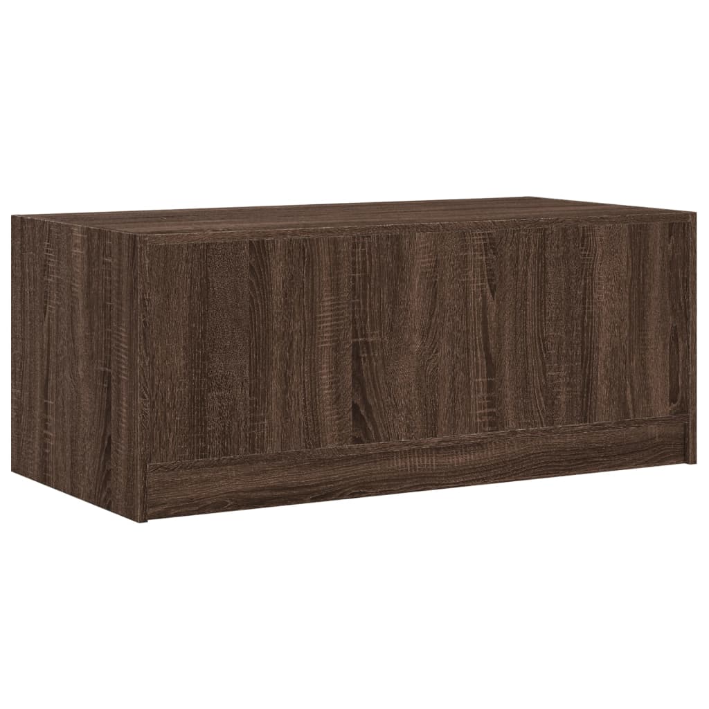 vidaXL Mesa de centro c/ portas de vidro 102x50x42cm carvalho castanho