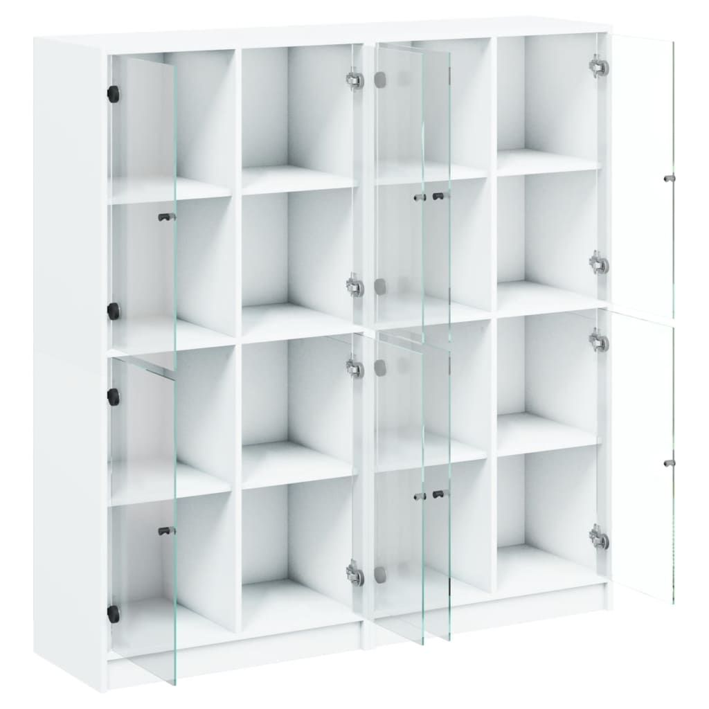 vidaXL Estante c/ portas 136x37x142 cm derivados de madeira branco