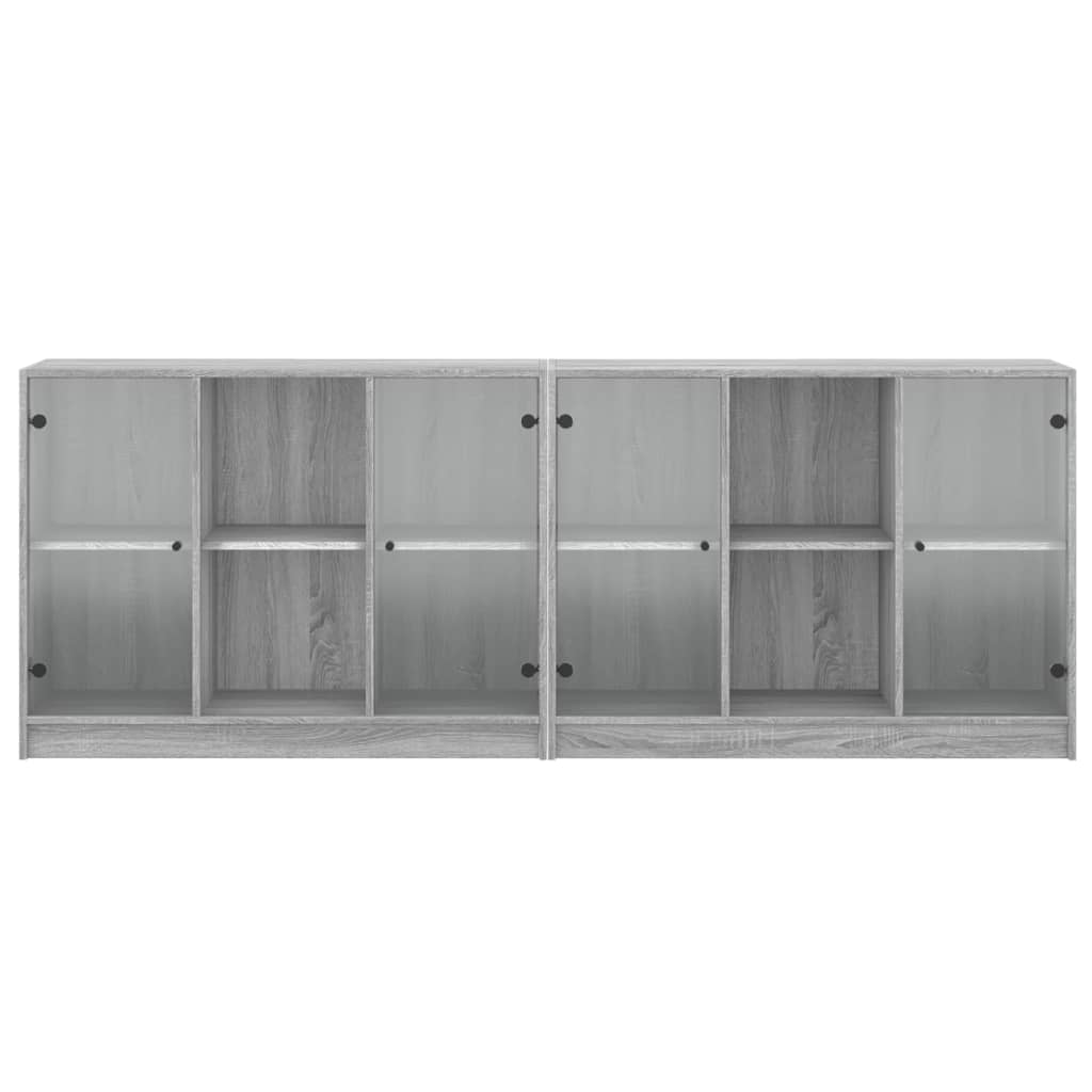 vidaXL Estante c/ portas 204x37x75 cm derivados madeira cinza sonoma