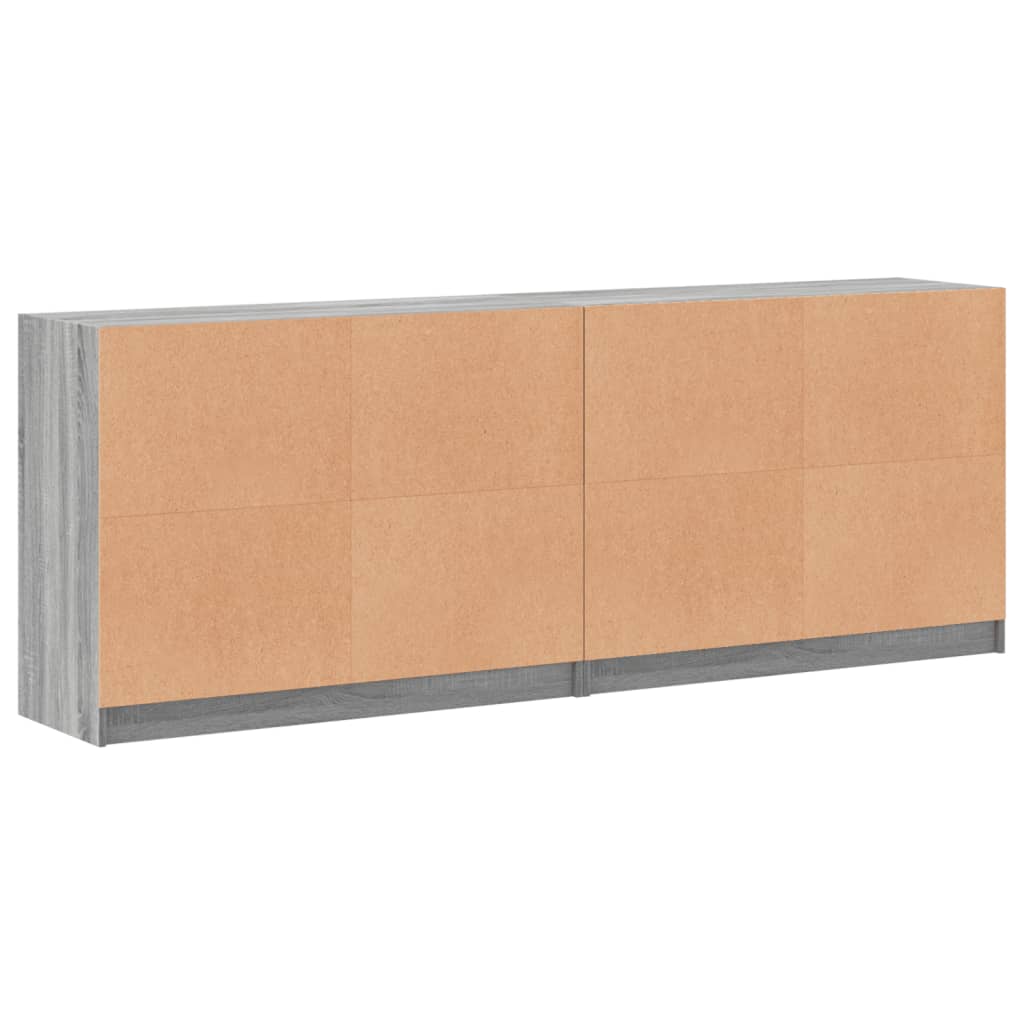 vidaXL Estante c/ portas 204x37x75 cm derivados madeira cinza sonoma