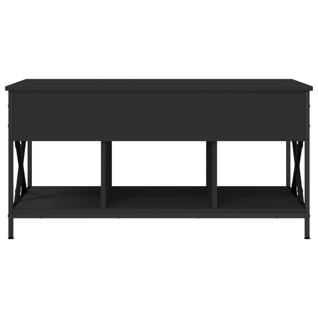 vidaXL Mesa de centro 100x55x50 cm derivados de madeira/metal preto