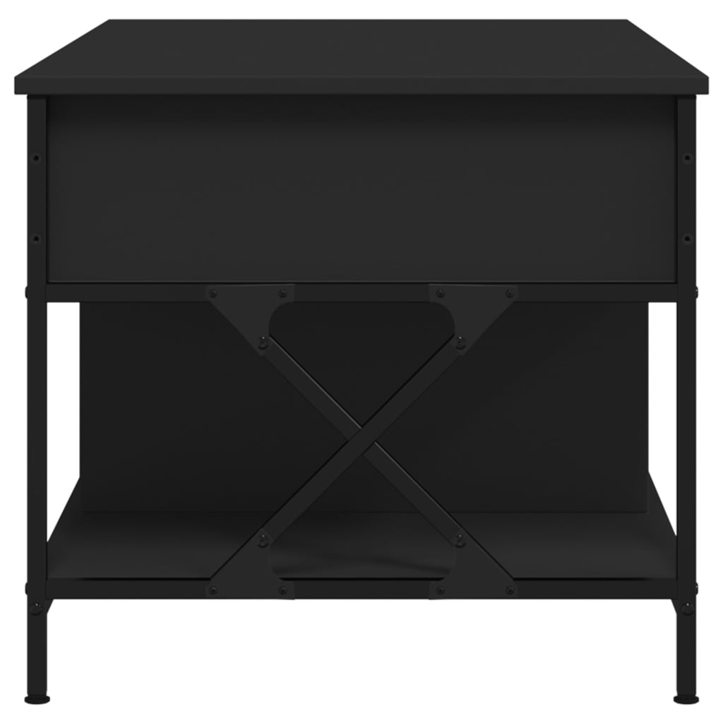 vidaXL Mesa de centro 100x55x50 cm derivados de madeira/metal preto