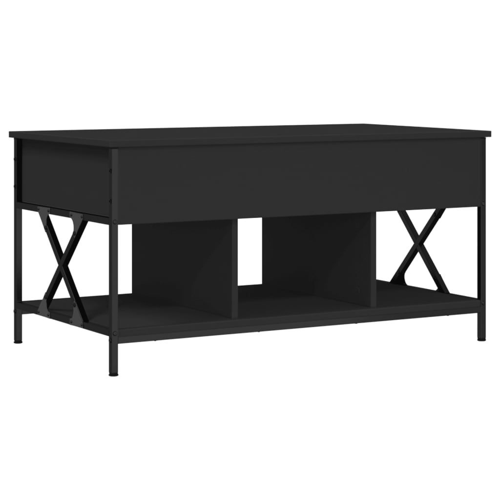 vidaXL Mesa de centro 100x55x50 cm derivados de madeira/metal preto