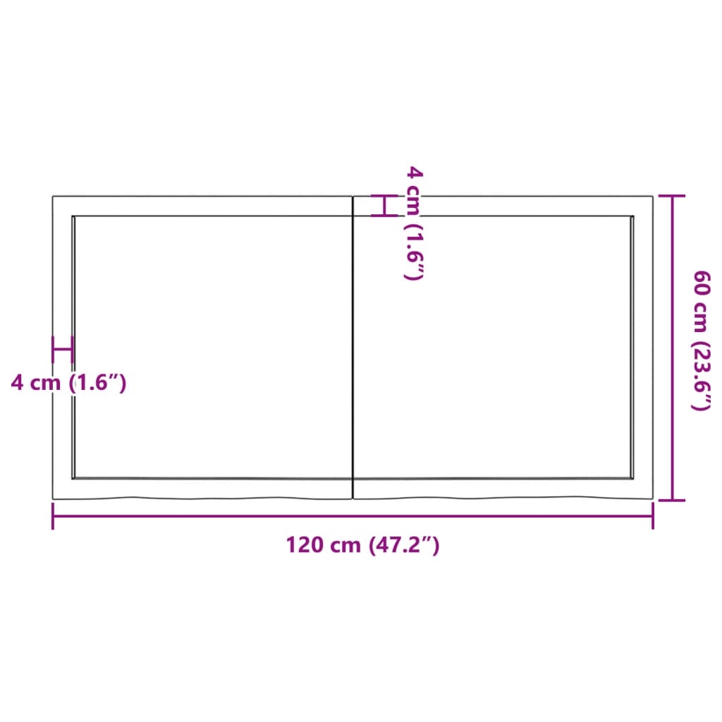 vidaXL Prateleira de parede 120x60x(2-6)cm carvalho maciço não tratado