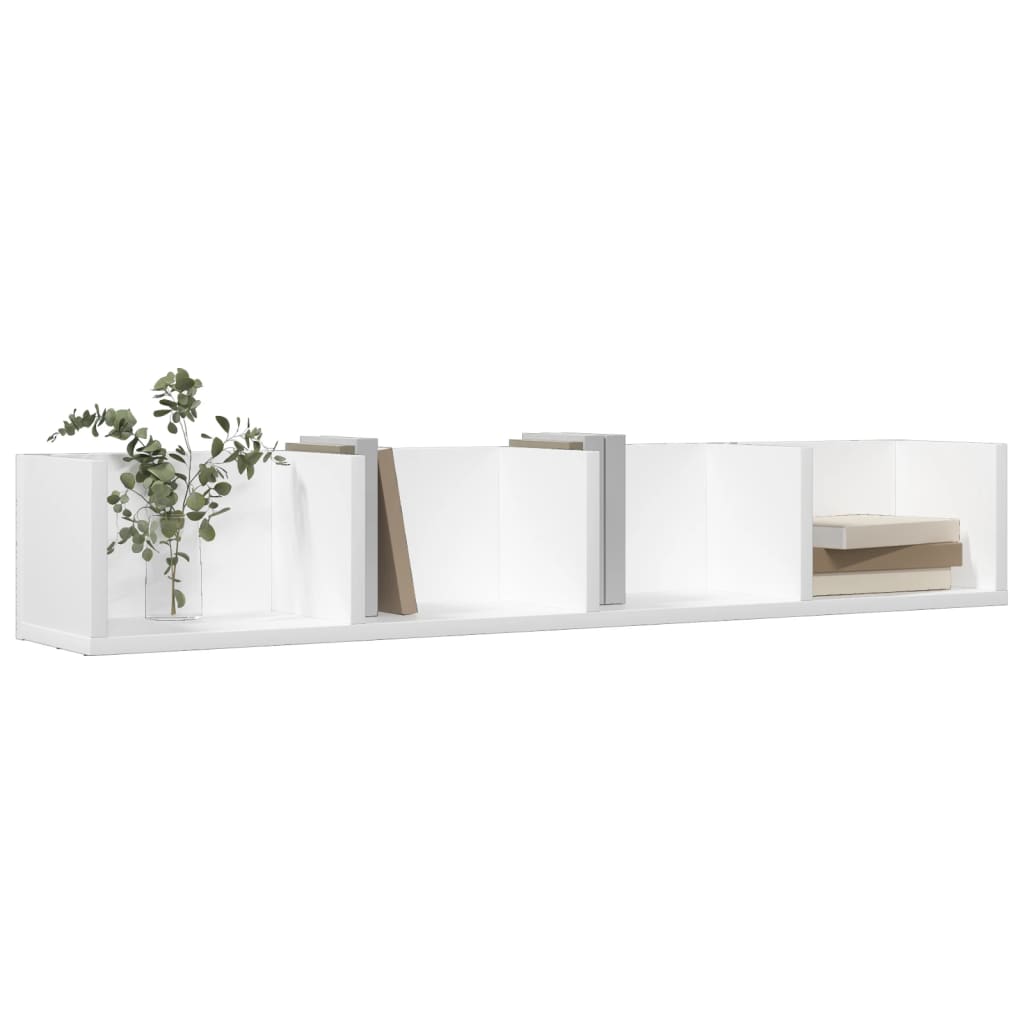 vidaXL Armários de parede 2 pcs 99x18x16,5 cm derivados madeira branco