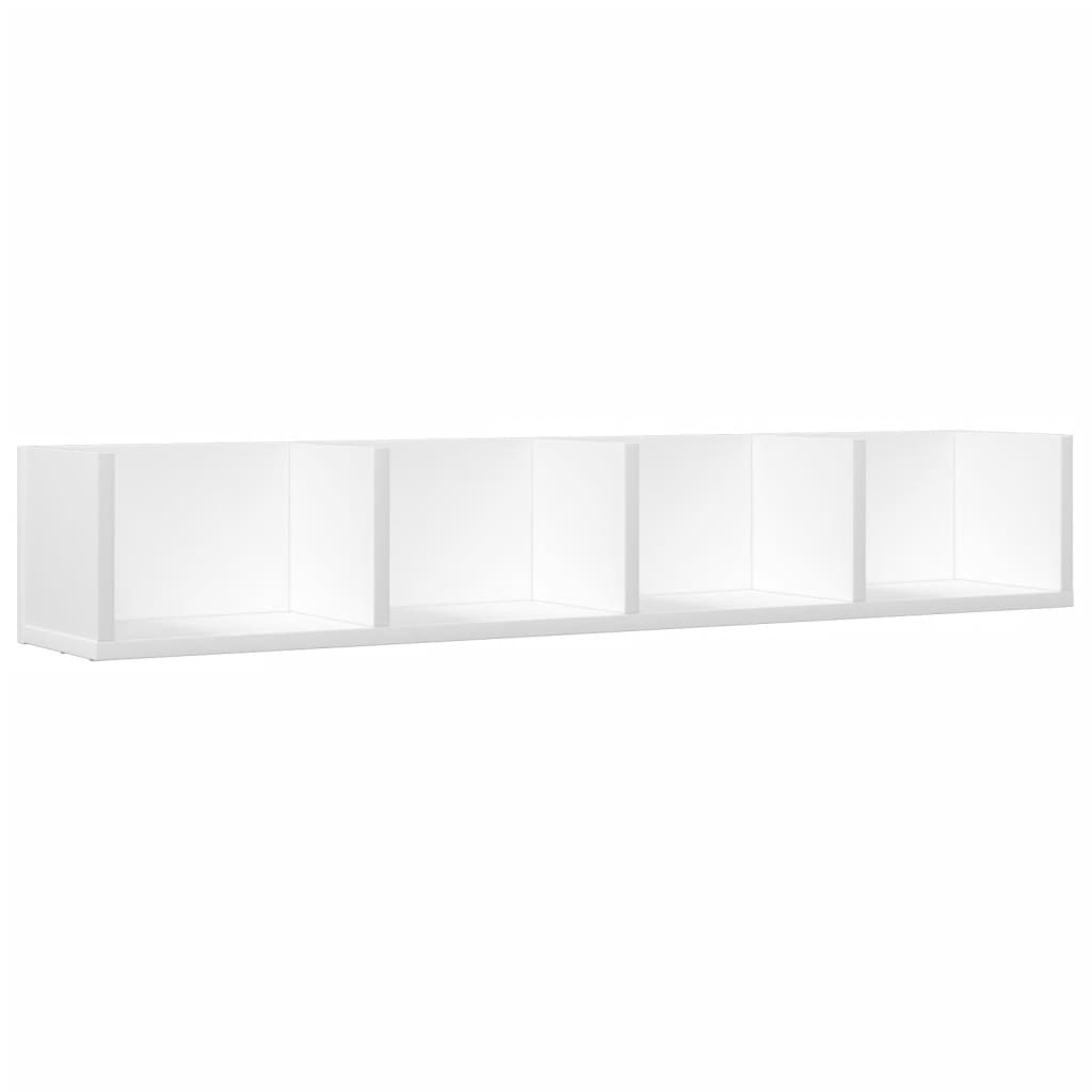 vidaXL Armários de parede 2 pcs 99x18x16,5 cm derivados madeira branco