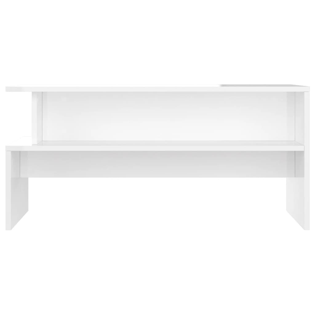 vidaXL Mesa de centro 90x55x42,5 cm derivados madeira branco brilhante