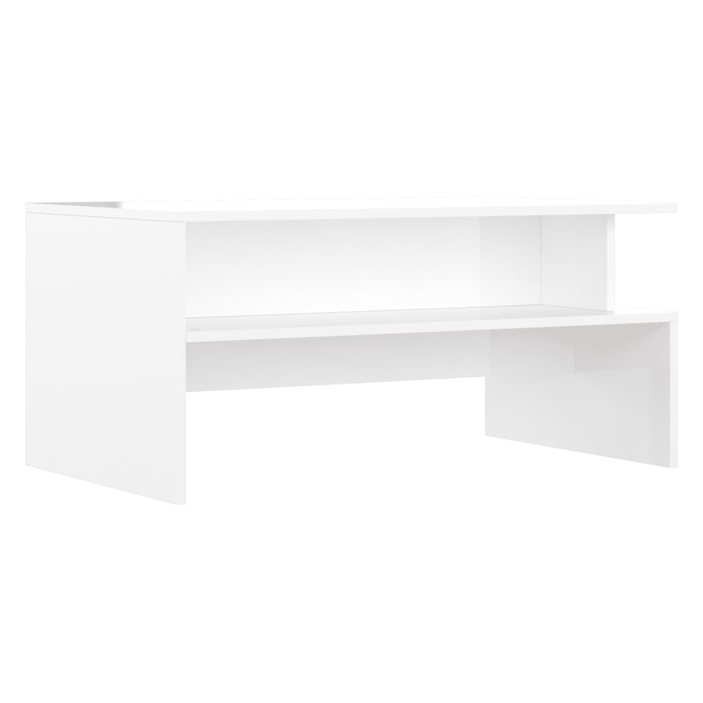 vidaXL Mesa de centro 90x55x42,5 cm derivados madeira branco brilhante