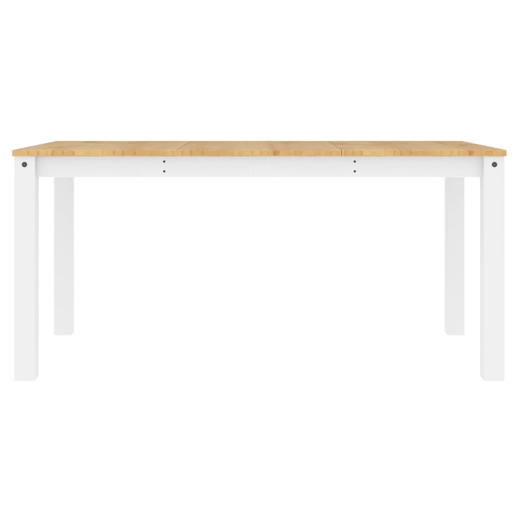 vidaXL Mesa de jantar Panama 160x80x75 cm pinho maciço branco