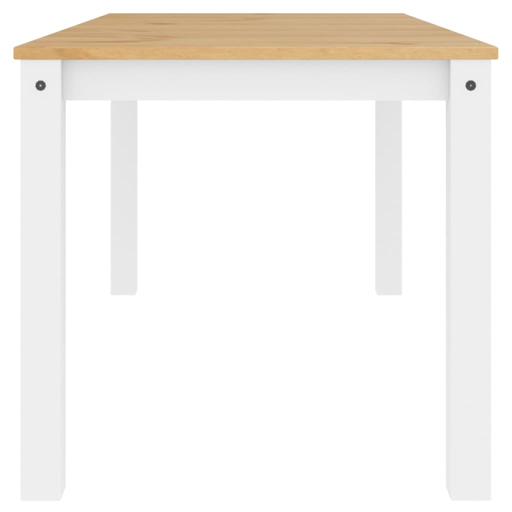 vidaXL Mesa de jantar Panama 160x80x75 cm pinho maciço branco