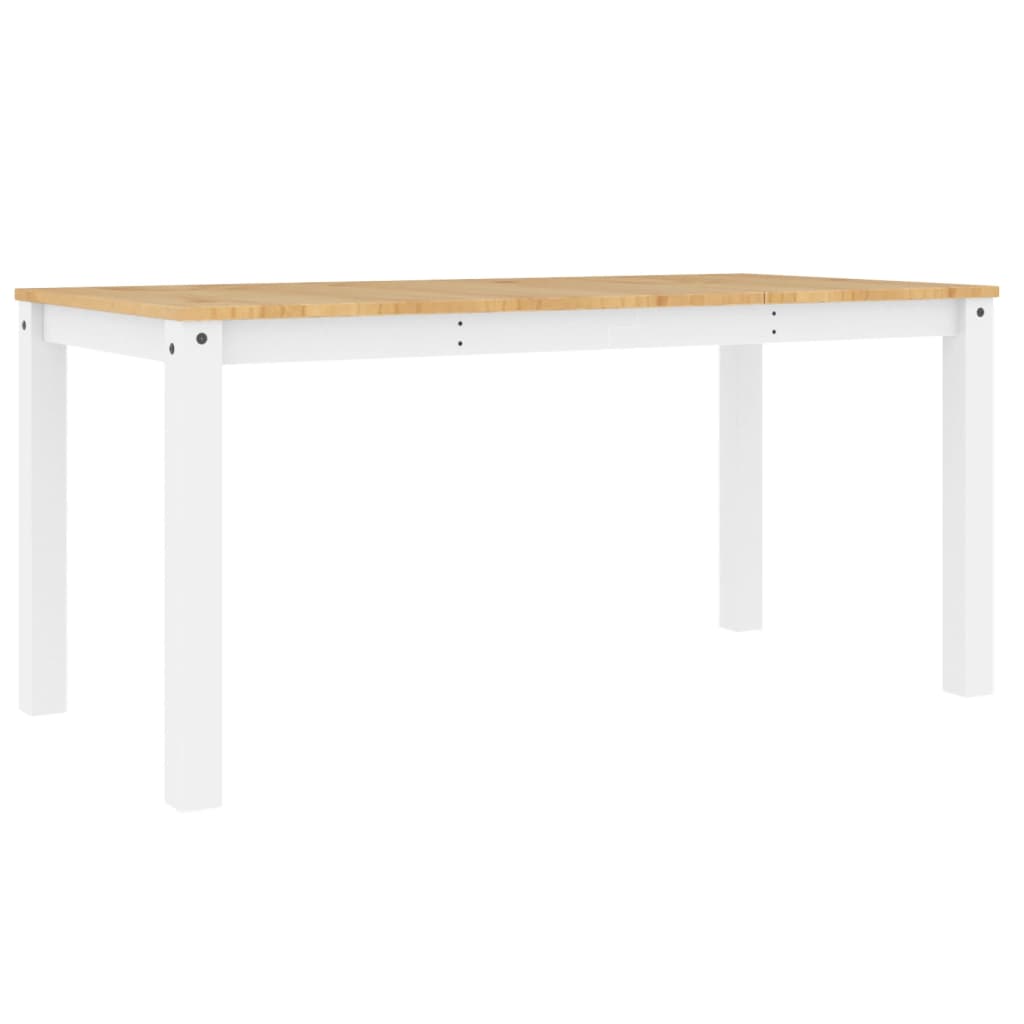 vidaXL Mesa de jantar Panama 160x80x75 cm pinho maciço branco