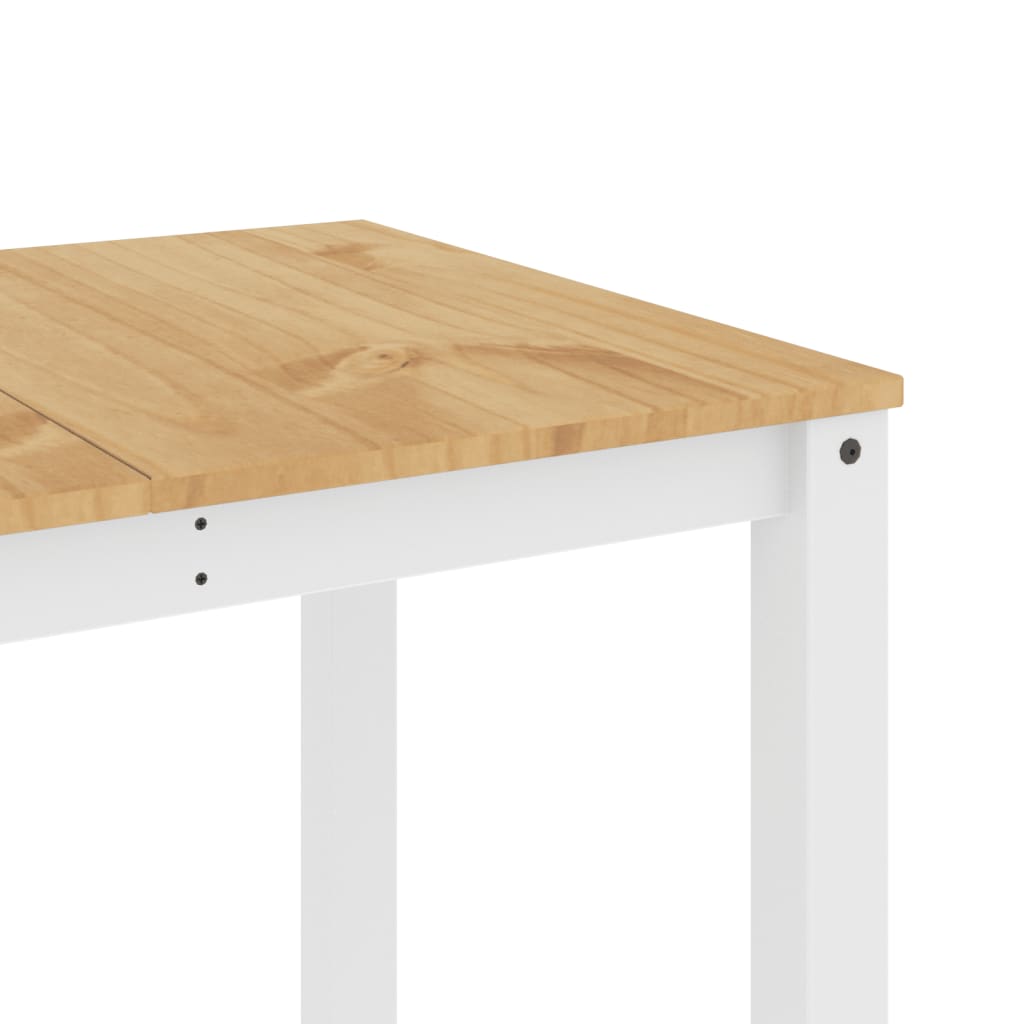 vidaXL Mesa de jantar Panama 160x80x75 cm pinho maciço branco