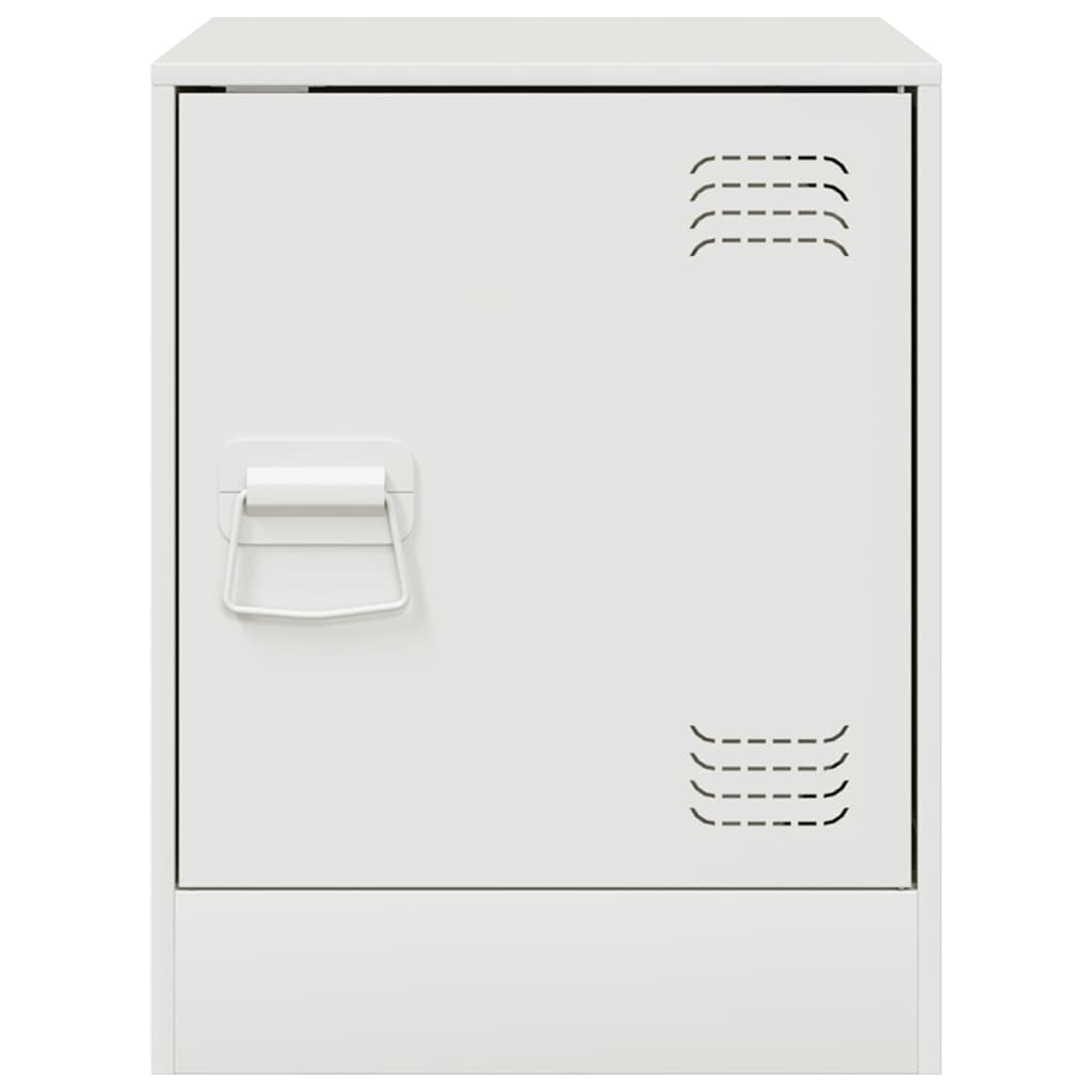 vidaXL Mesa de cabeceira 34,5x39x44 cm aço branco