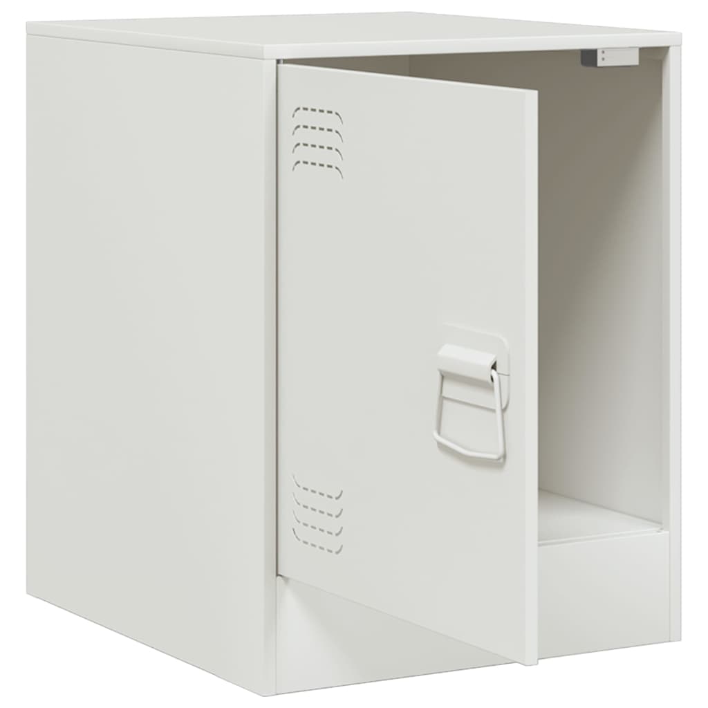 vidaXL Mesa de cabeceira 34,5x39x44 cm aço branco