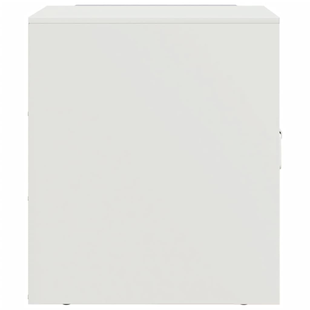 vidaXL Mesa de cabeceira 34,5x39x44 cm aço branco