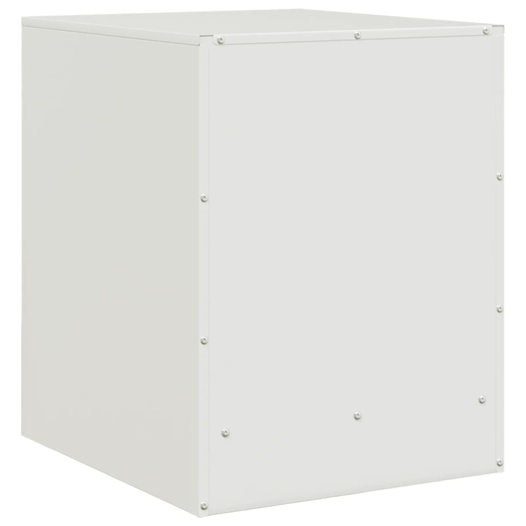 vidaXL Mesa de cabeceira 34,5x39x44 cm aço branco