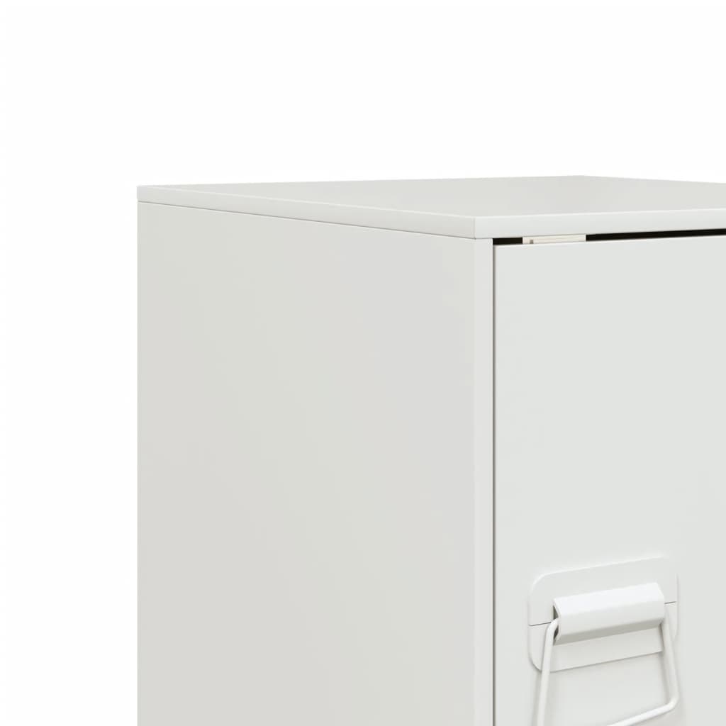 vidaXL Mesa de cabeceira 34,5x39x44 cm aço branco