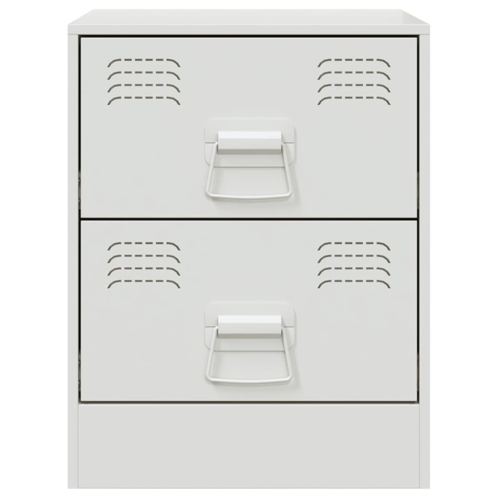 vidaXL Mesa de cabeceira 34,5x39x44 cm aço branco