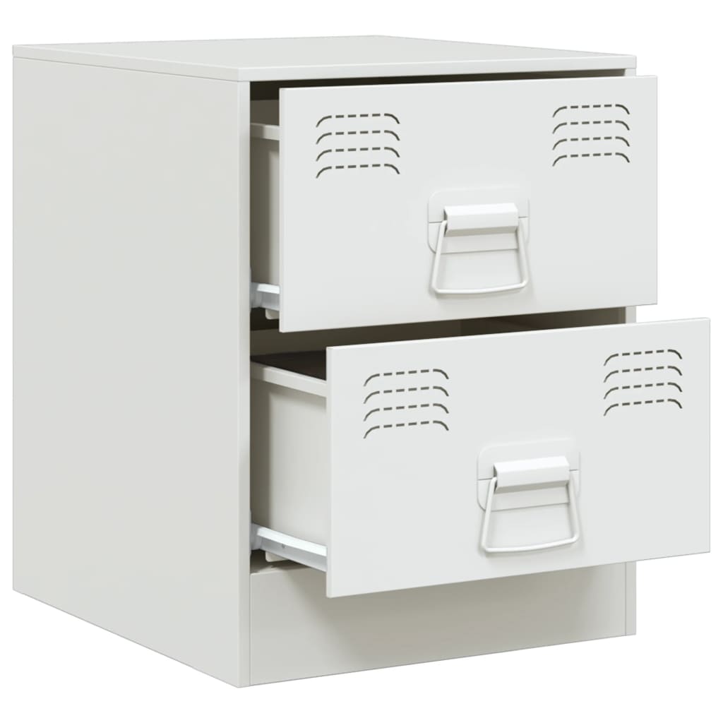 vidaXL Mesa de cabeceira 34,5x39x44 cm aço branco