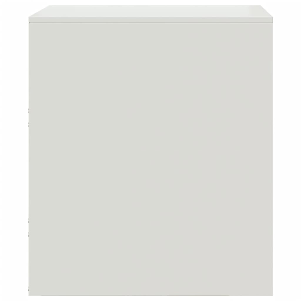 vidaXL Mesa de cabeceira 34,5x39x44 cm aço branco