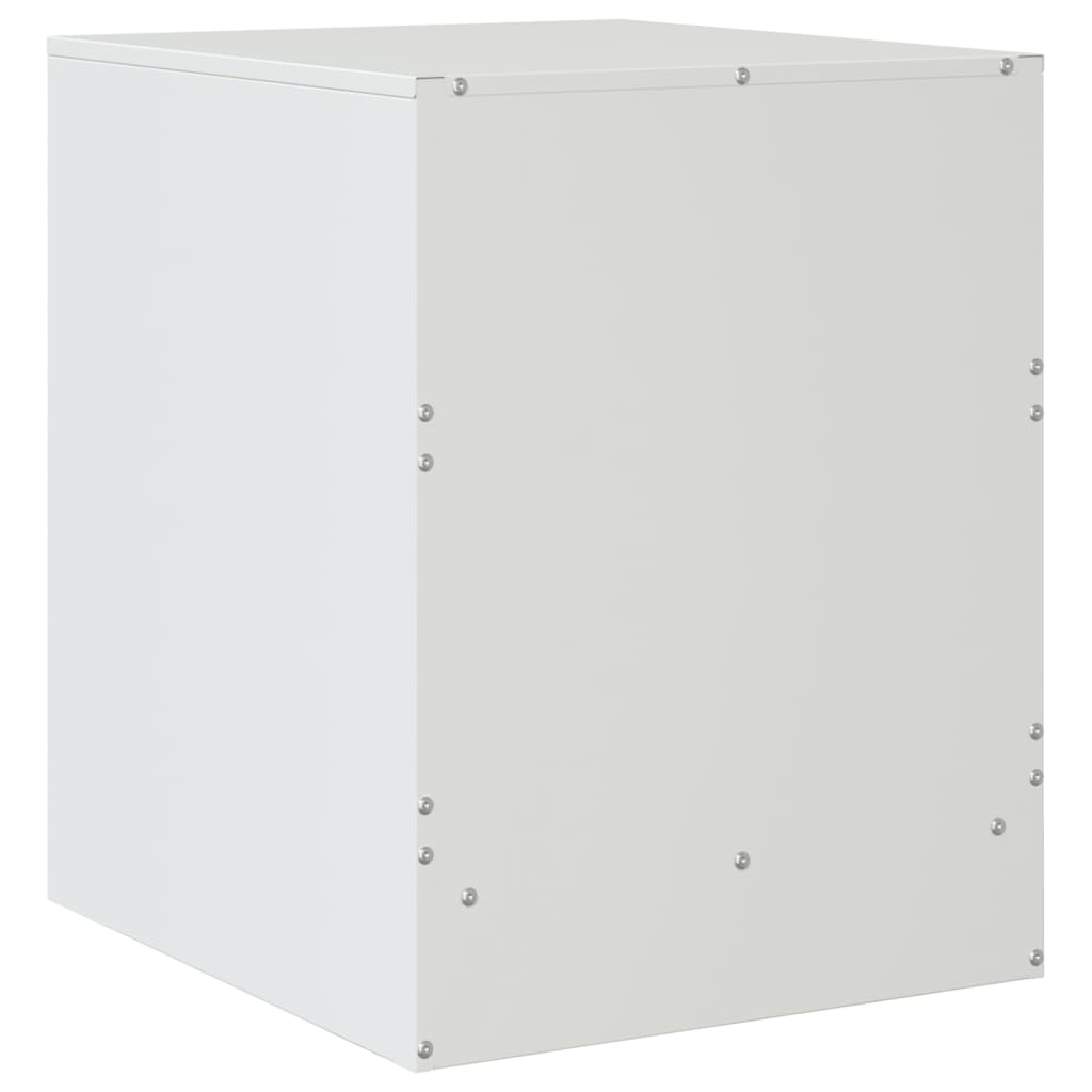 vidaXL Mesa de cabeceira 34,5x39x44 cm aço branco