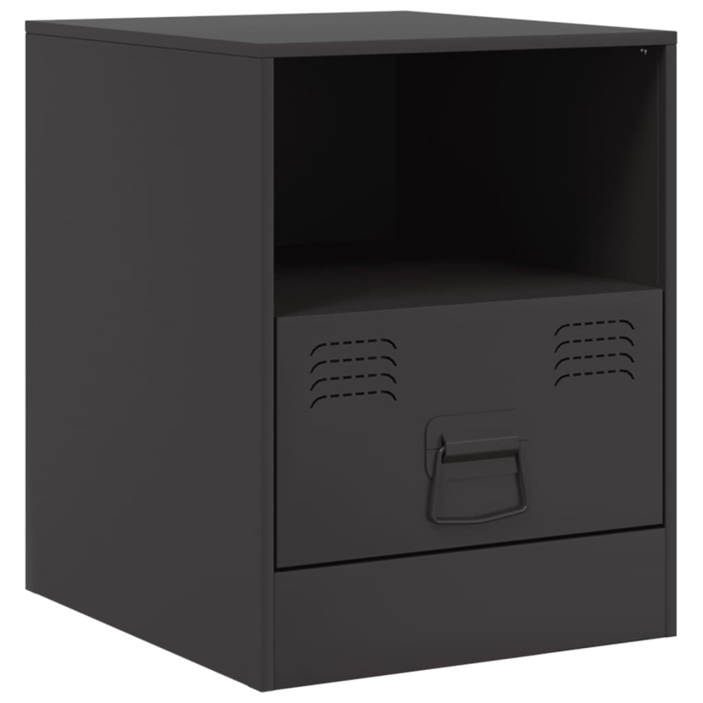 vidaXL Mesas de cabeceira 2 pcs 34,5x39x44 cm aço preto