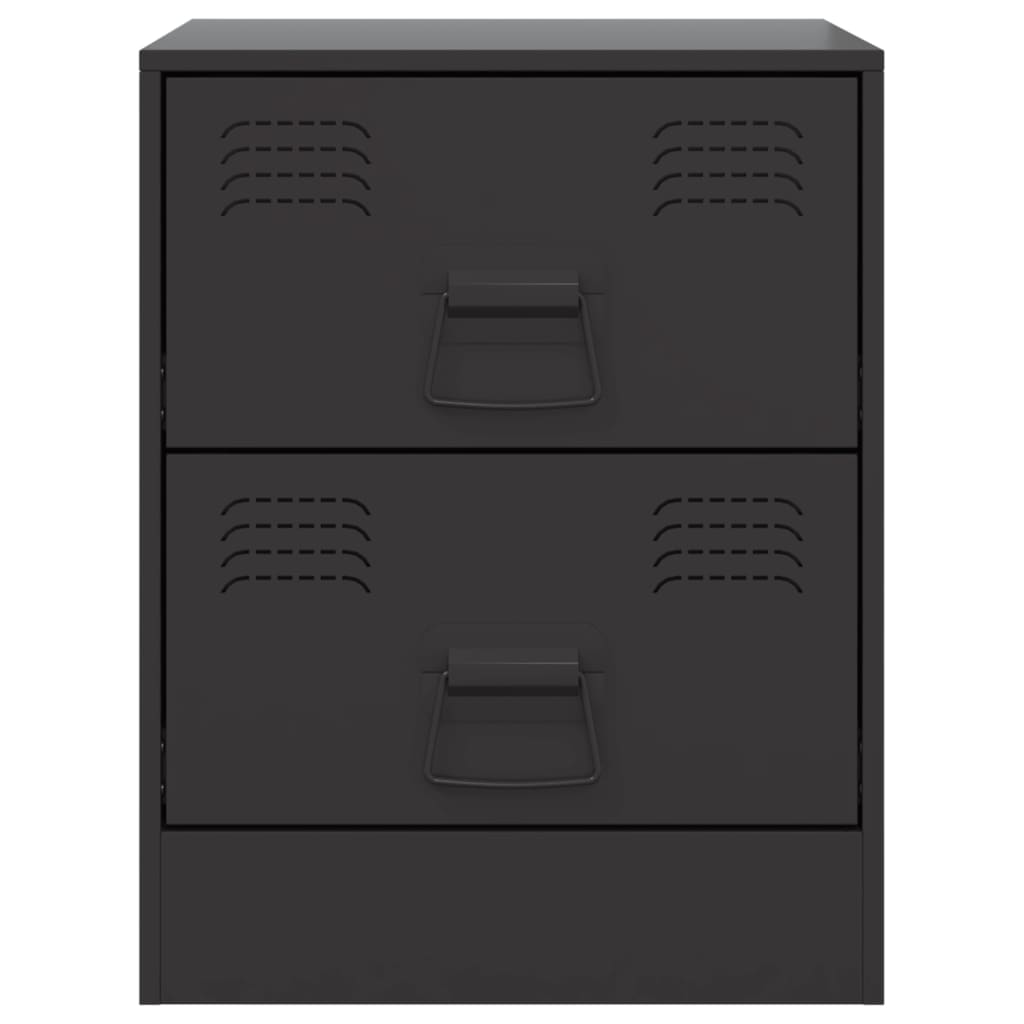 vidaXL Mesas de cabeceira 2 pcs 34,5x39x44 cm aço preto