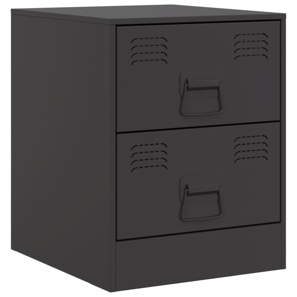 vidaXL Mesas de cabeceira 2 pcs 34,5x39x44 cm aço preto