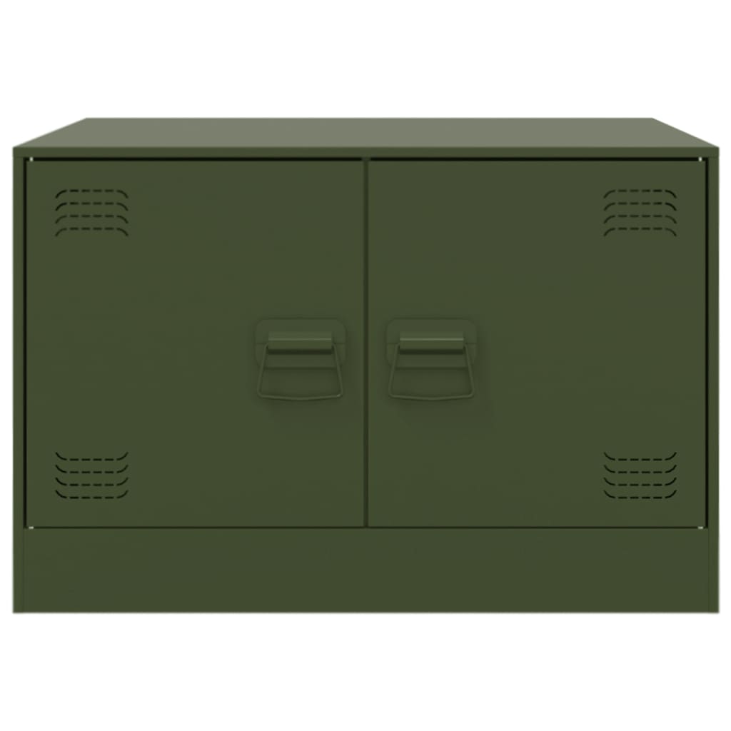 vidaXL Mesa de centro 67x50x44 cm aço verde azeitona