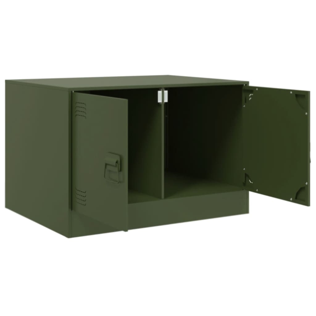 vidaXL Mesa de centro 67x50x44 cm aço verde azeitona