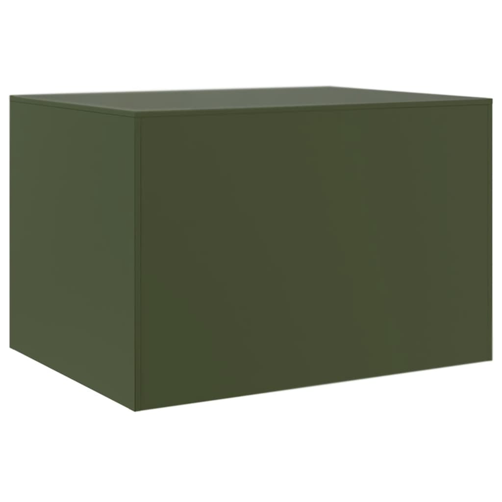 vidaXL Mesa de centro 67x50x44 cm aço verde azeitona