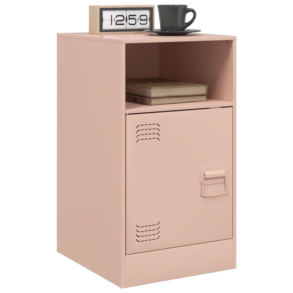 vidaXL Mesa de cabeceira 34,5x39x62 cm aço rosa