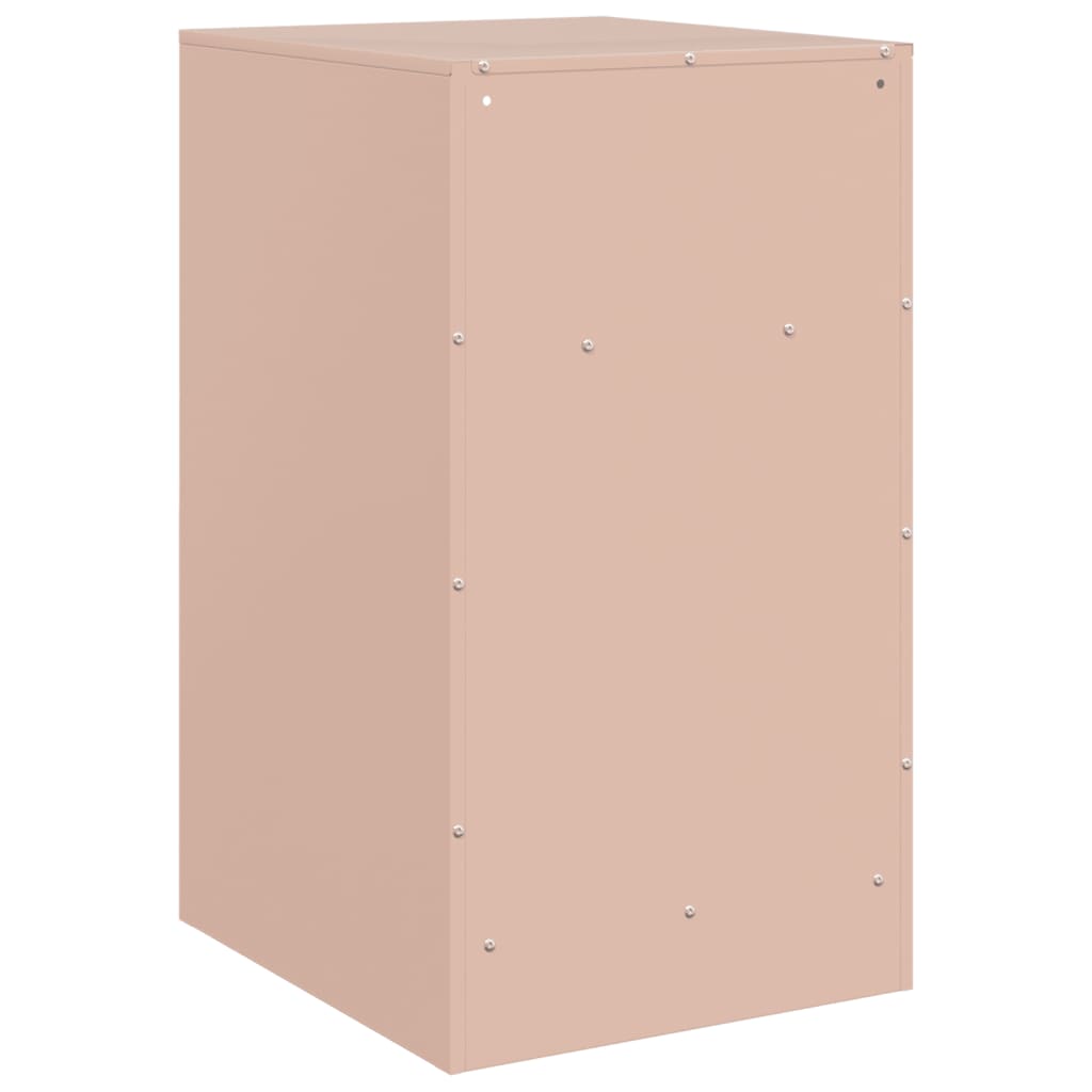 vidaXL Mesa de cabeceira 34,5x39x62 cm aço rosa