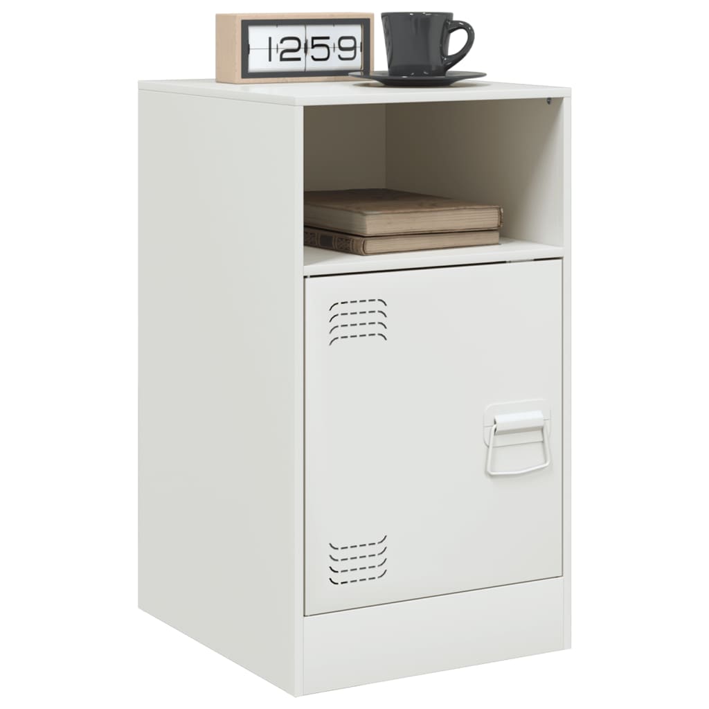 vidaXL Mesa de cabeceira 34,5x39x62 cm aço branco