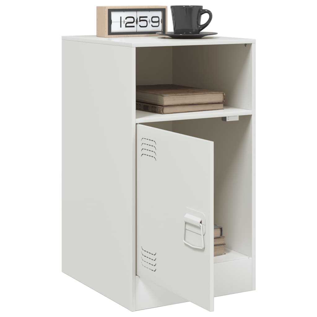 vidaXL Mesa de cabeceira 34,5x39x62 cm aço branco