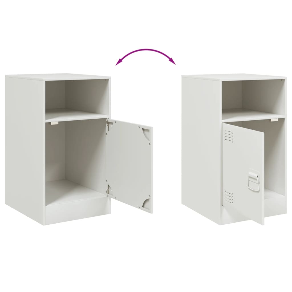 vidaXL Mesa de cabeceira 34,5x39x62 cm aço branco