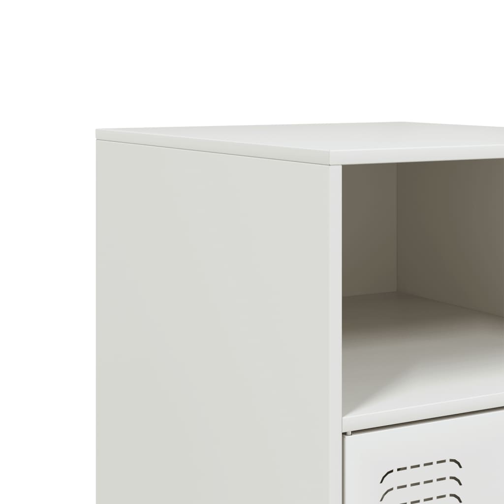 vidaXL Mesa de cabeceira 34,5x39x62 cm aço branco