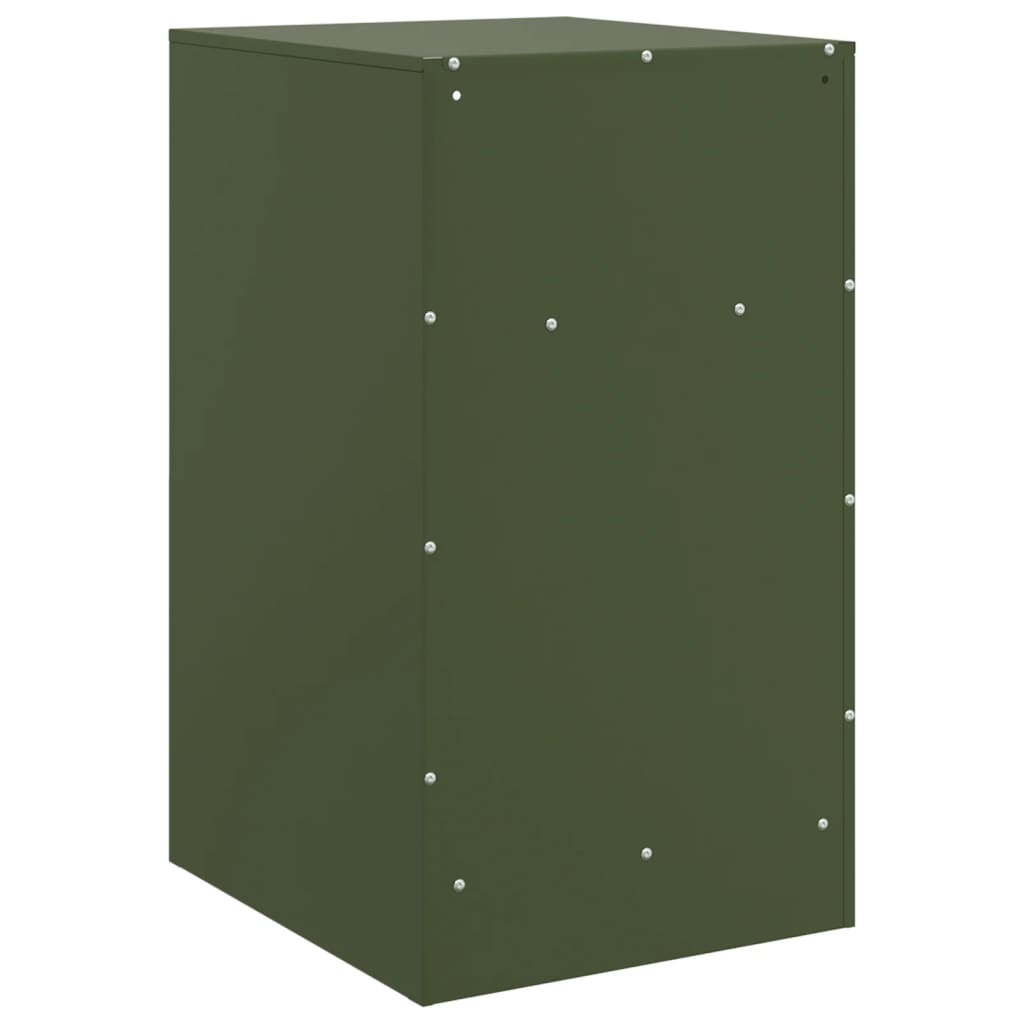 vidaXL Mesa de cabeceira 34,5x39x62 cm aço verde azeitona