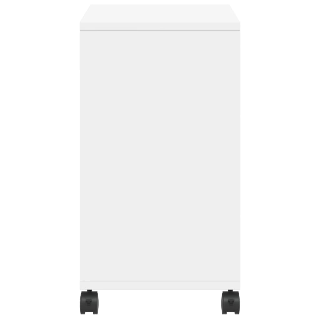 vidaXL Mesa de apoio c/ rodas 50x30x55 cm derivados de madeira branco